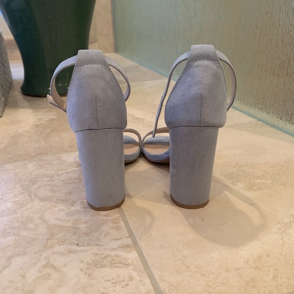 Quipid block heel ankle strap pump sandals light blue - Picture 3 of 8